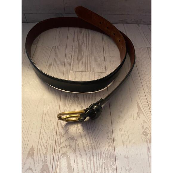 Coach 6821 Men’s 38 Black Leather Belt Solid Brass Buckle Made in Costa Rica - Picture 2 of 4